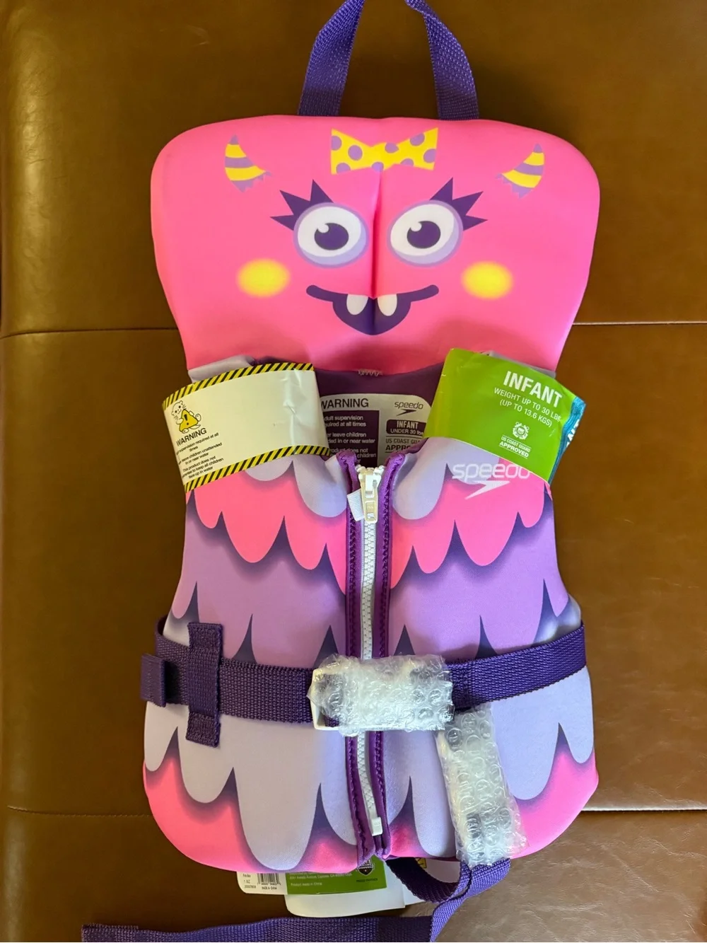 Speedo NWT Infant Pink and Purple Monster Swim Vest